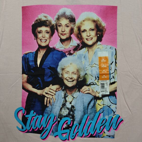 The Golden Girls Stay Golden T-shirt Men's M 38/40 Light Pink NWT - Picture 2 of 4